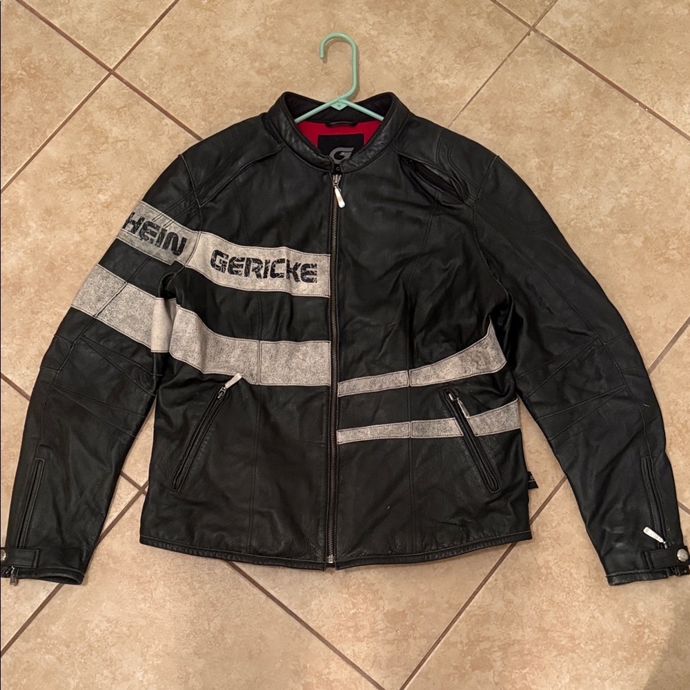 Black and Gray Woman’s Leather Jacket